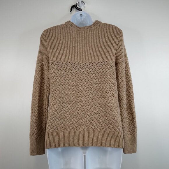 Lucky Brand Dakota Tan V Neck Collar Knit Sweater Size S - Picture 8 of 14
